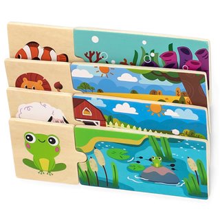 Puzzel set - Wie is waar thuis?
